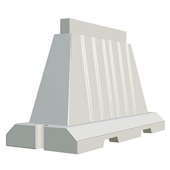 Вкладывающийся пластиковый водоналивной барьер 1,2м (1200х500х750 мм), белый